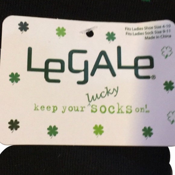 Legale Kiss Me I’m Irish Socks Black Green - Picture 3 of 5